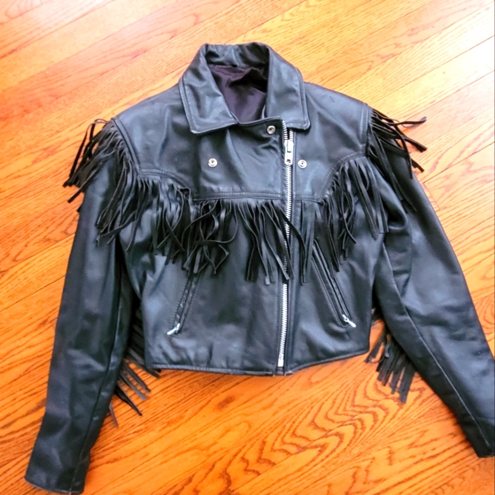 Womens Leather Motorcycle Jacket.